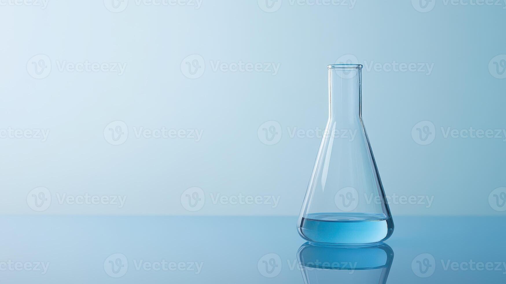 Experiment with blue liquid in laboratory setting photo