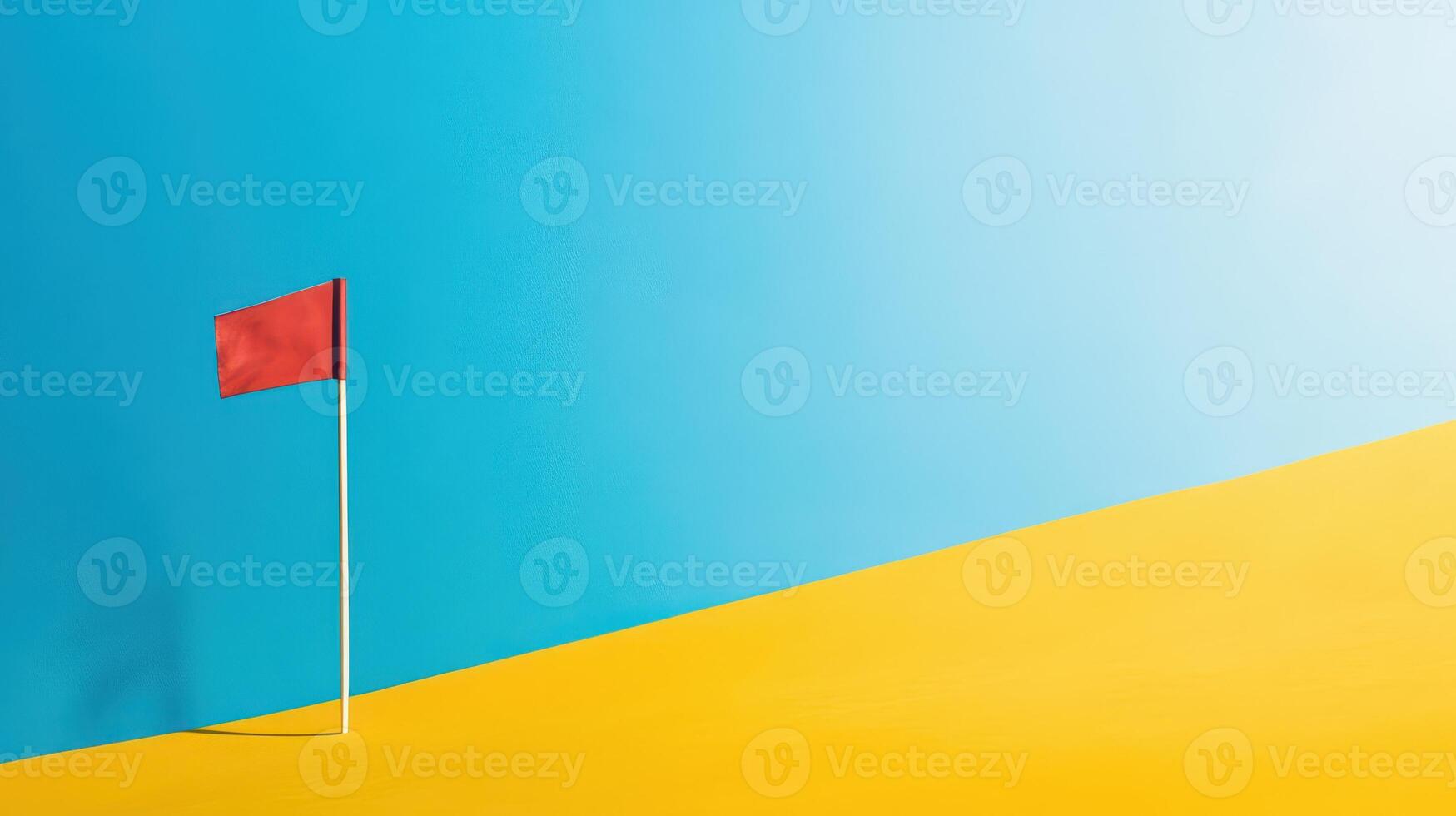 Bright colors combine with a flag on a sandy hill photo