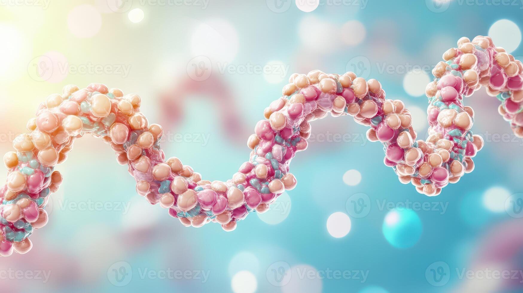 DNA strands molecular structure in soft light photo