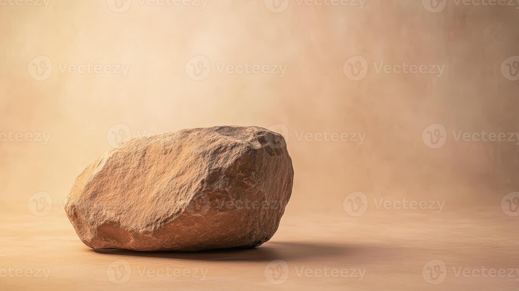 Natural rock placed on a simple background photo