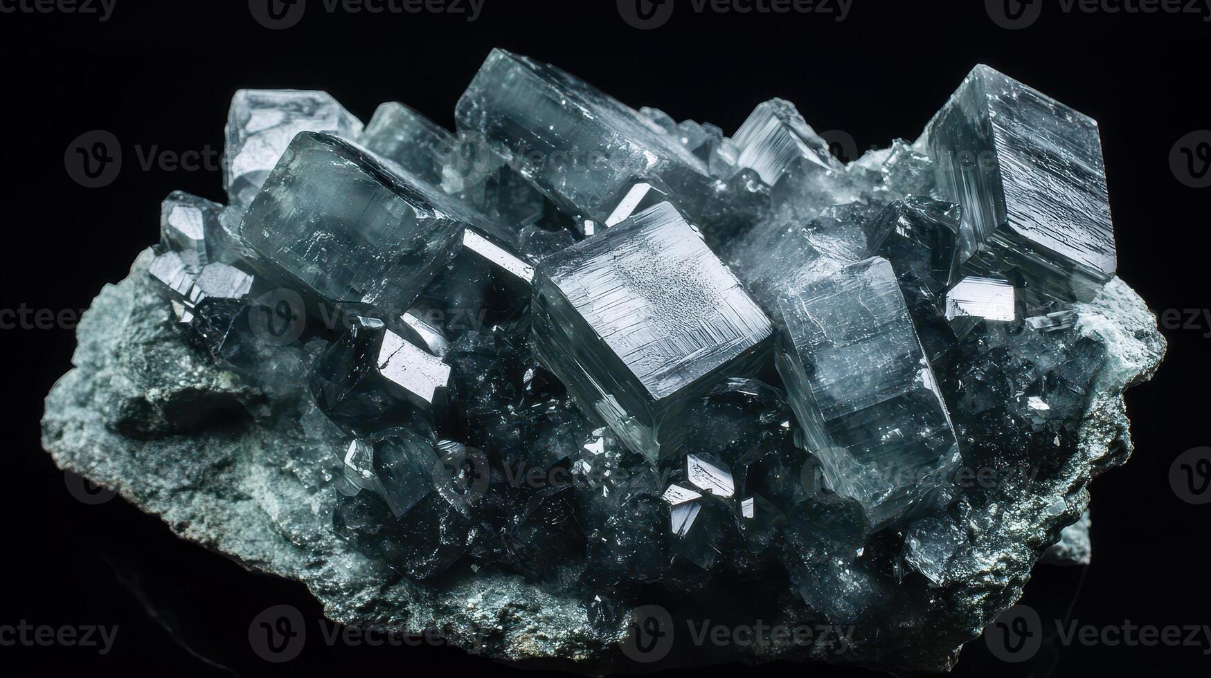 Sharp geometric crystalline cluster photo