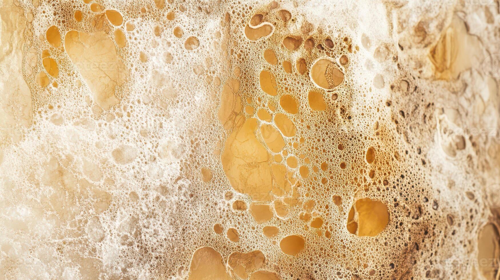 Bubbling texture of frothy beverage at a cafe photo