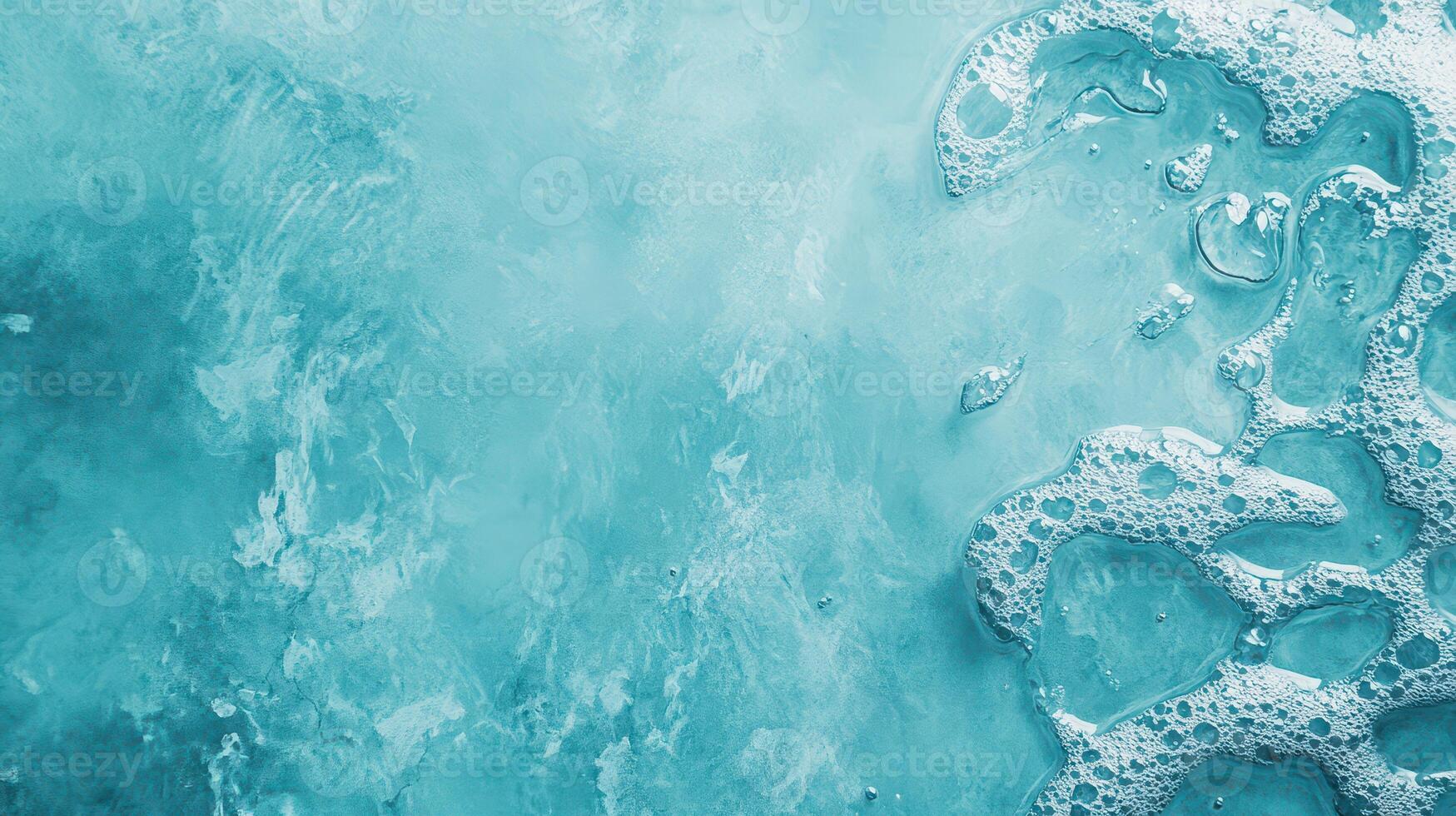 Turquoise water with bubbles and texture photo