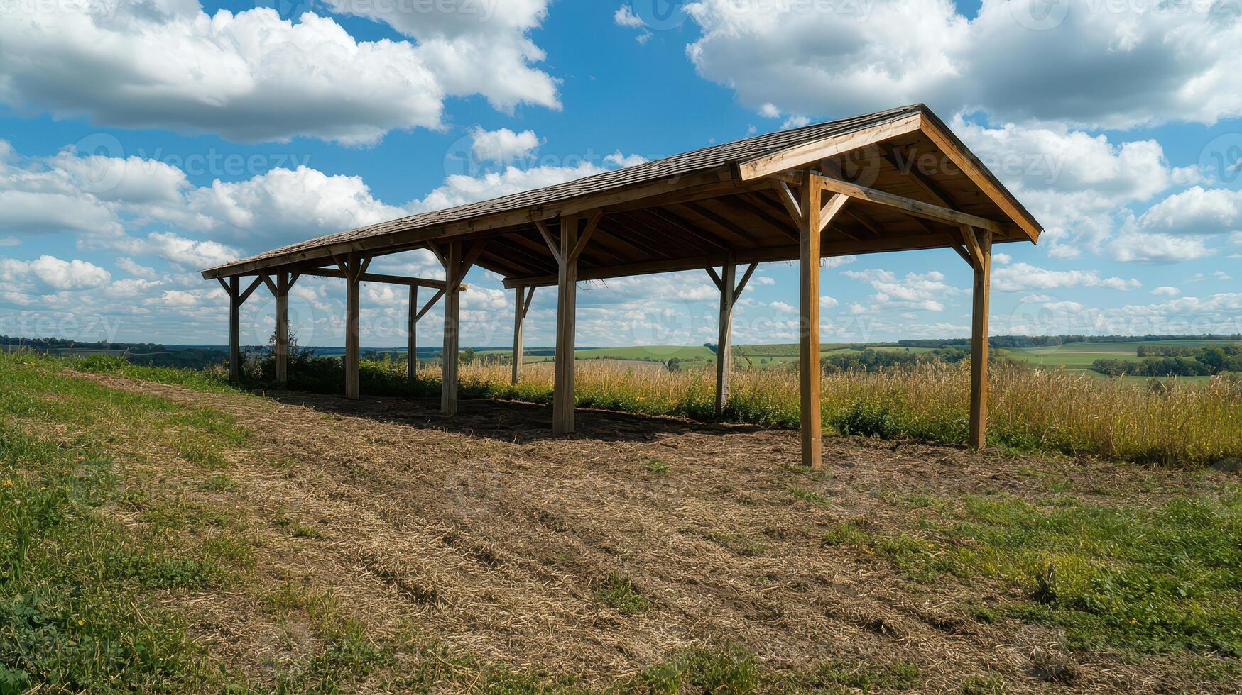 Rural shelter under blue skies photo