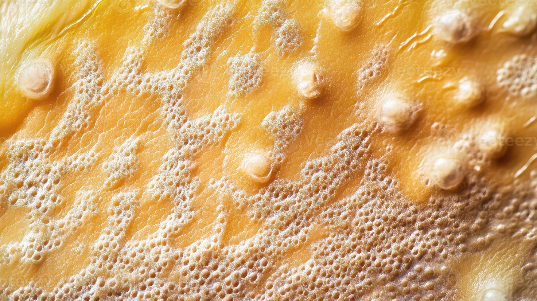 Close up view of bubbles on a creamy surface photo