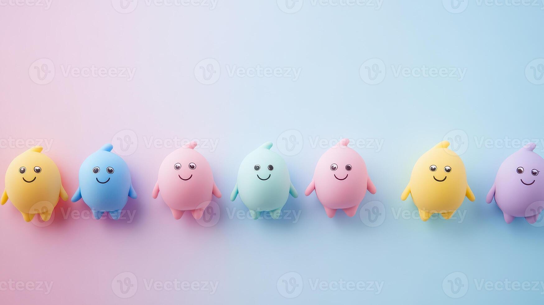 Colorful cartoon characters in a fun line photo