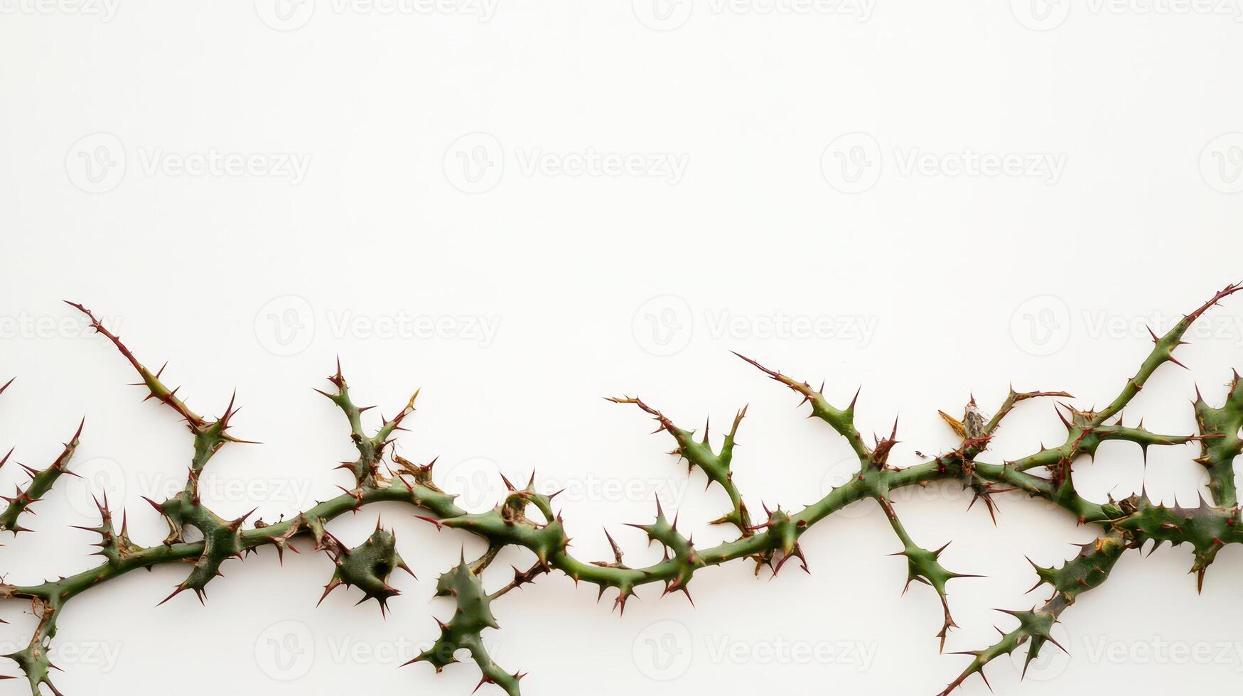 Thorny plant branch against a clean background photo