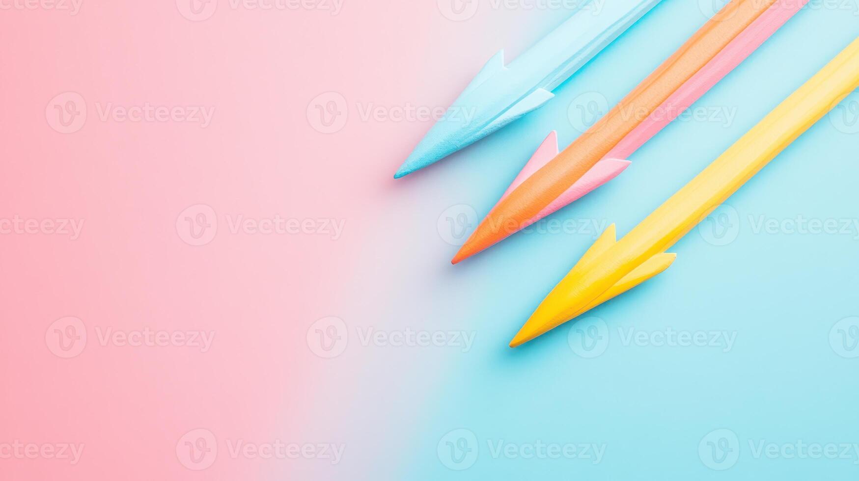 Colorful arrows pointing in different directions photo