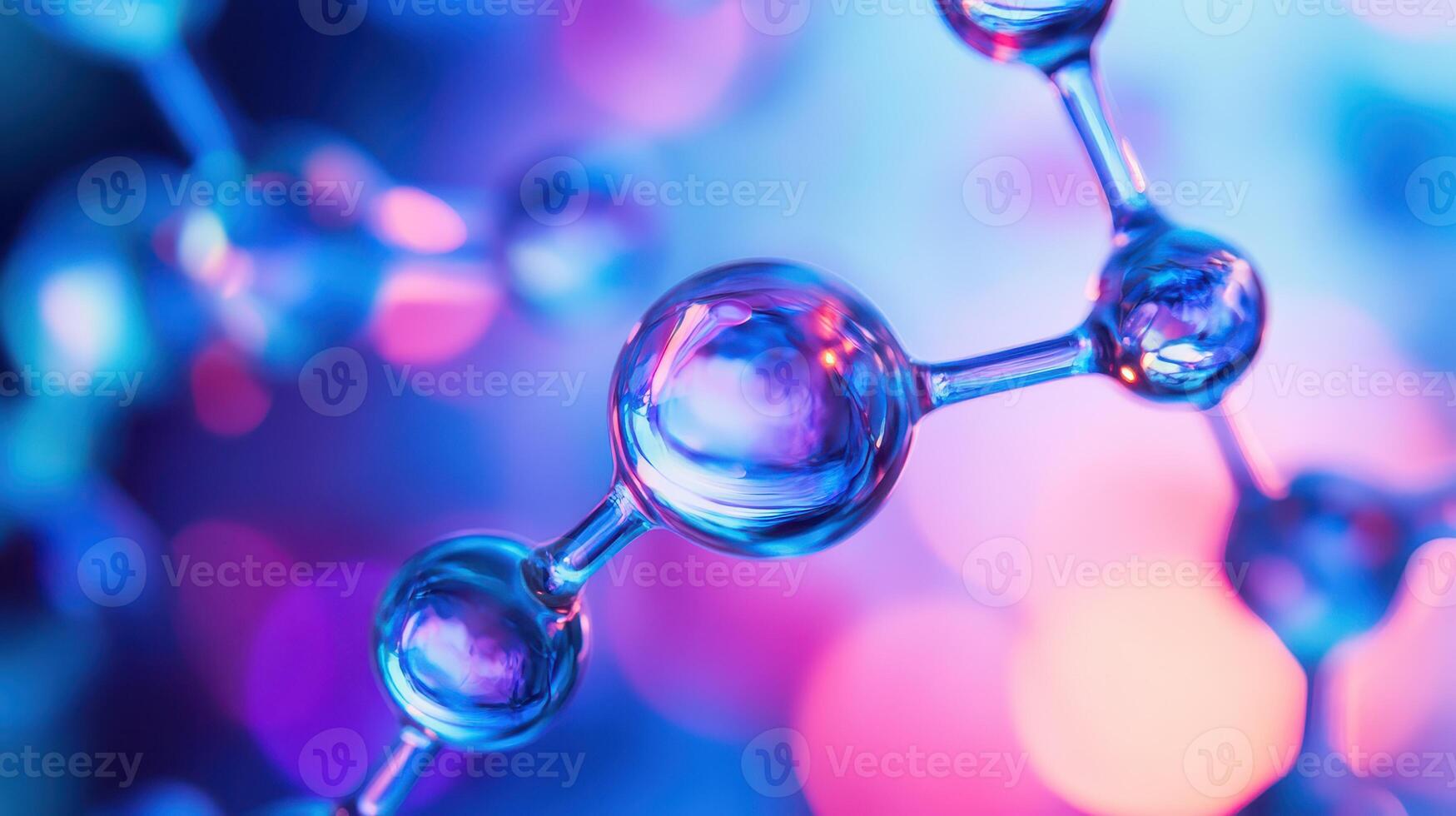Molecular structure illuminated by vibrant colors photo