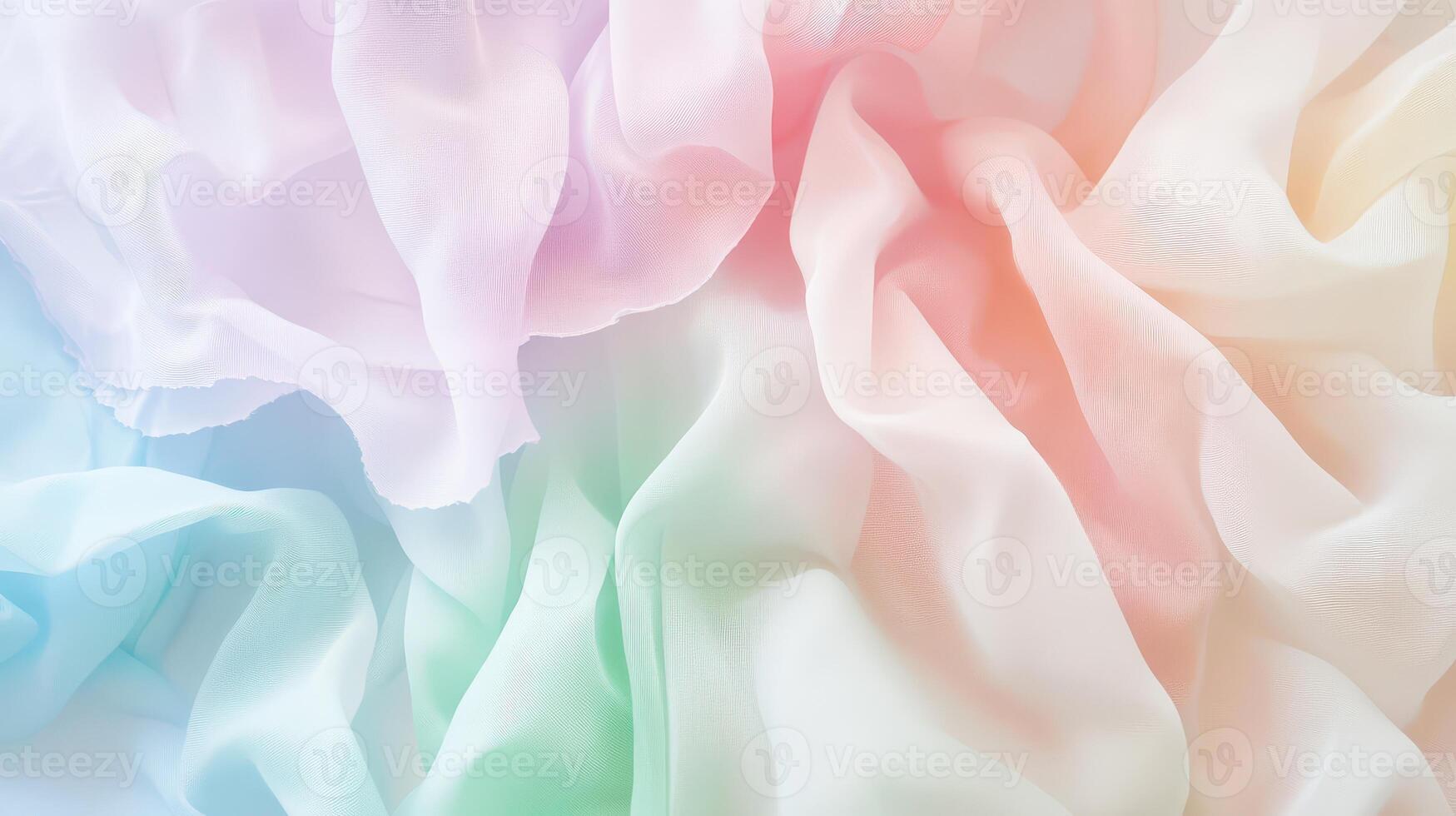 Colorful fabric draped softly in gentle light photo