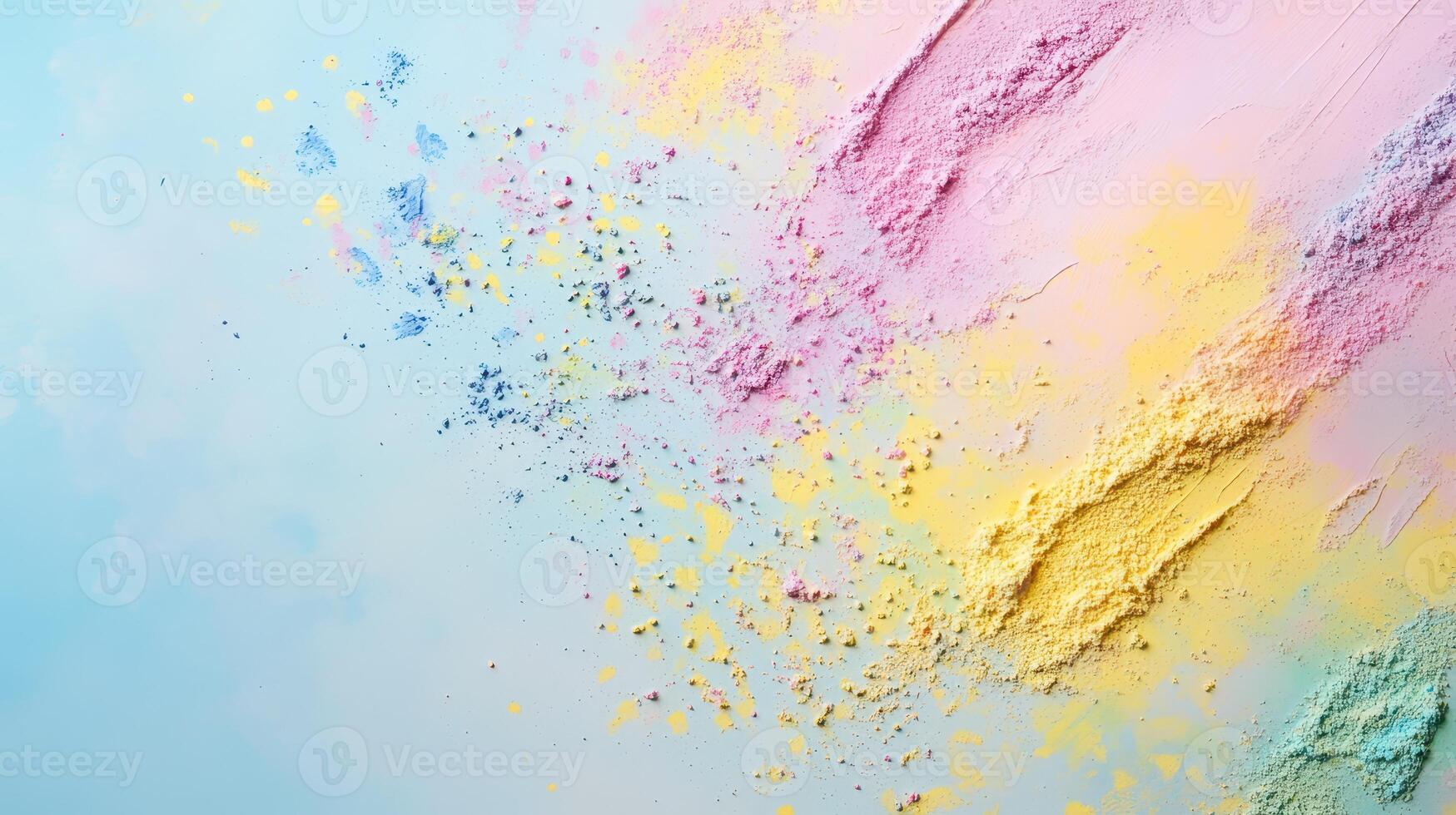 Colorful pigments scattered on canvas photo