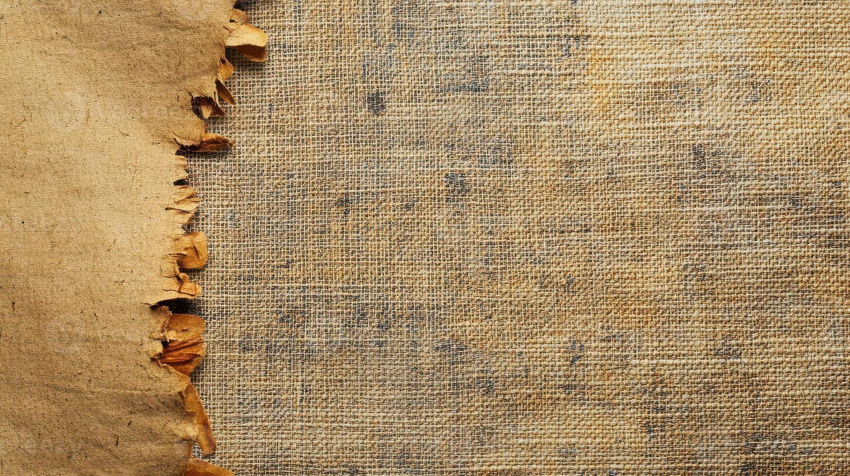 Texture of aged paper and fabric in natural light photo