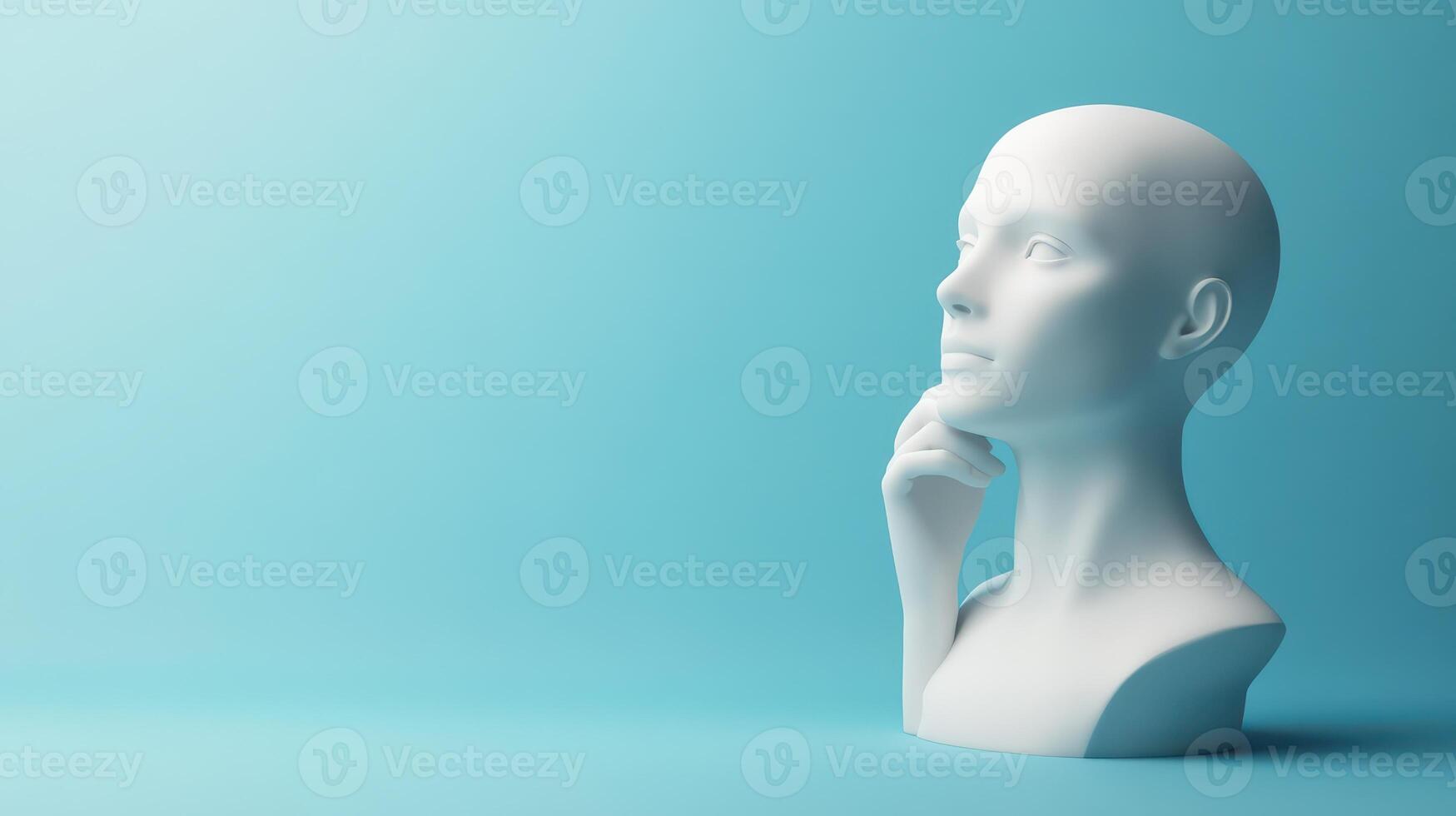 White abstract bust with thoughtful expression photo