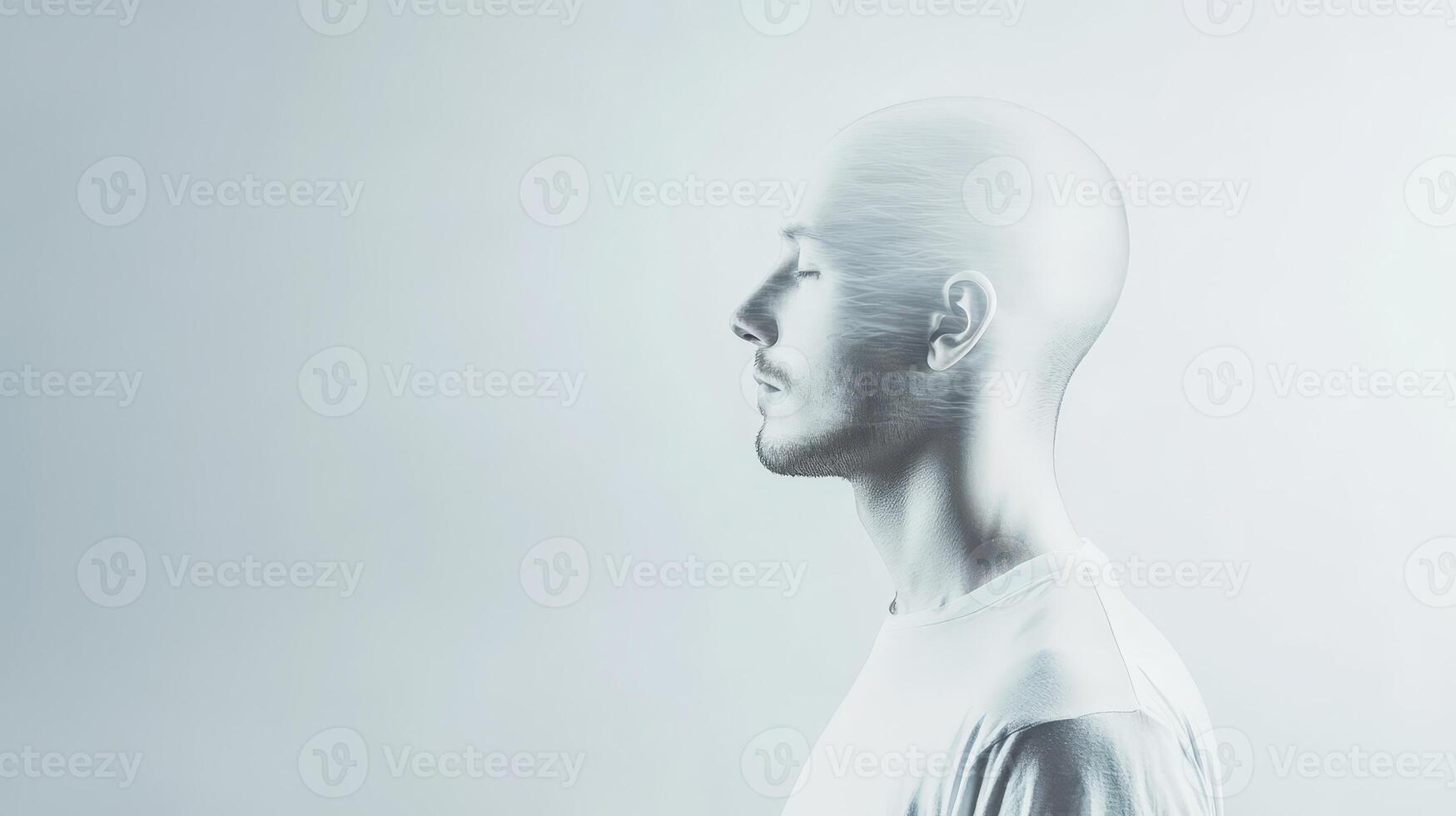 Serene meditator in soft light photo