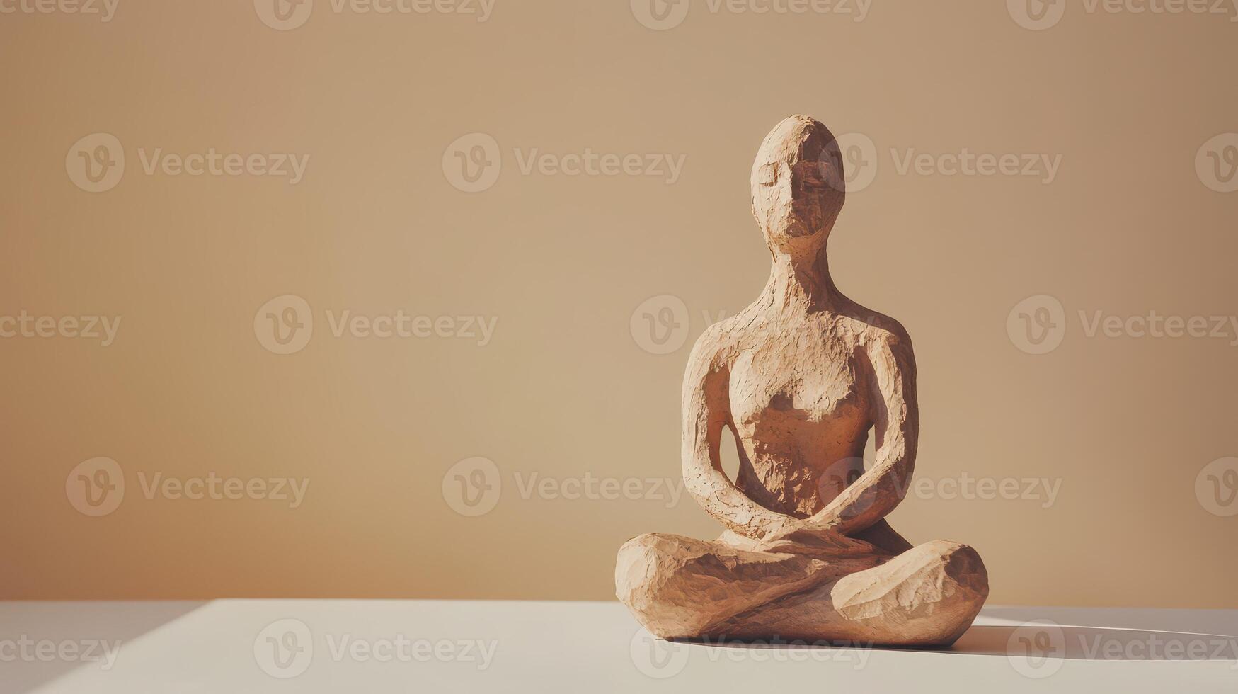 Sculpture depicting a meditative figure on display photo