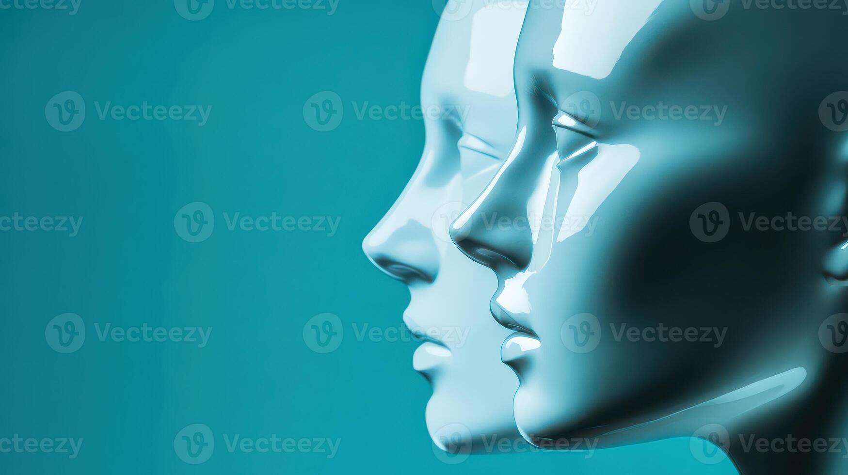 Glossy mannequins on bright background photo