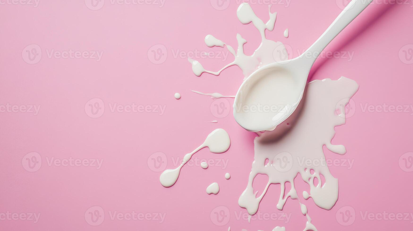 Milk spills on pink playful pattern forms photo