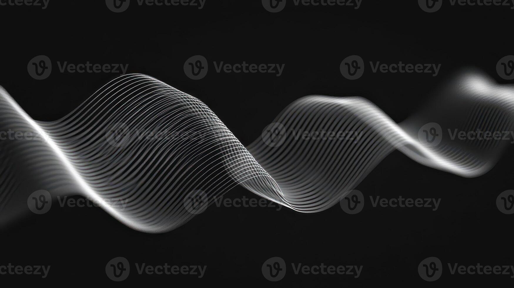 Sound waves on black background photo