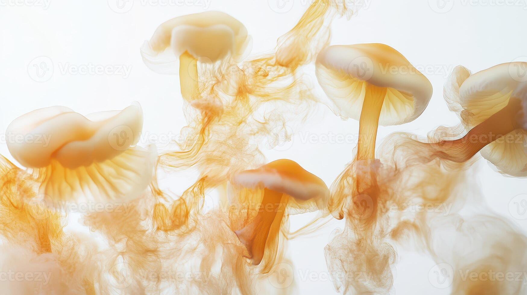 Bright mushrooms in soft light photo