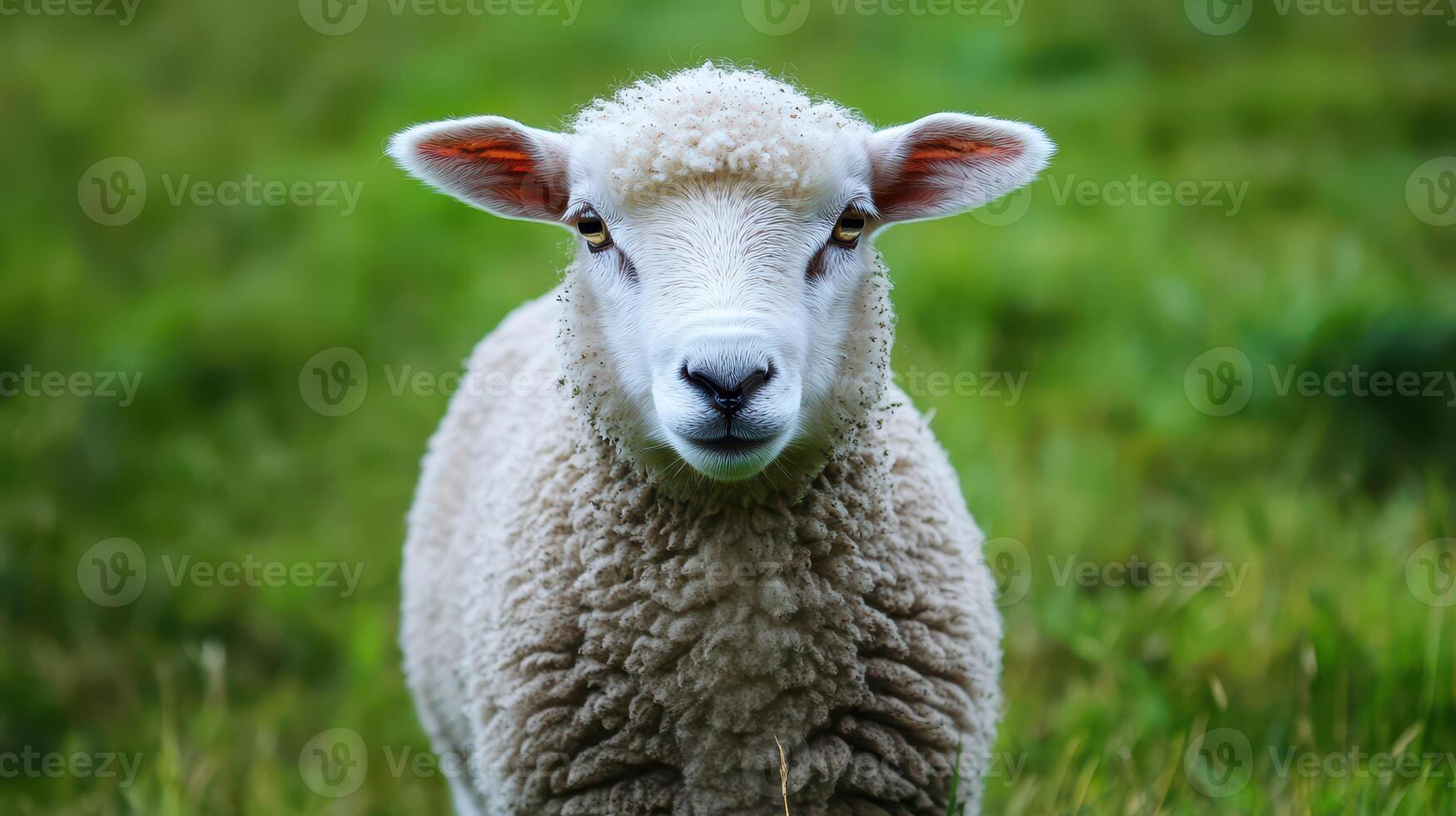 Sheep grazing in a green meadow during daytime photo