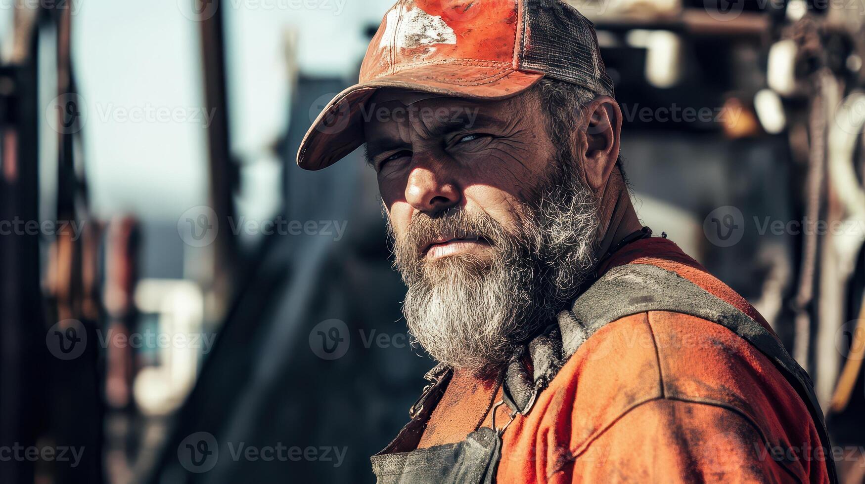 Fisherman on boat at dawn photo