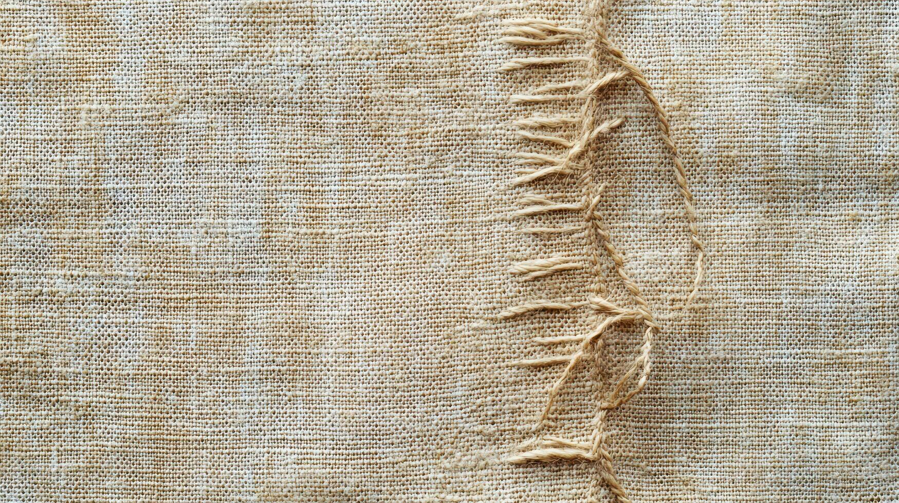 Texture and details of woven fabric with fringe photo