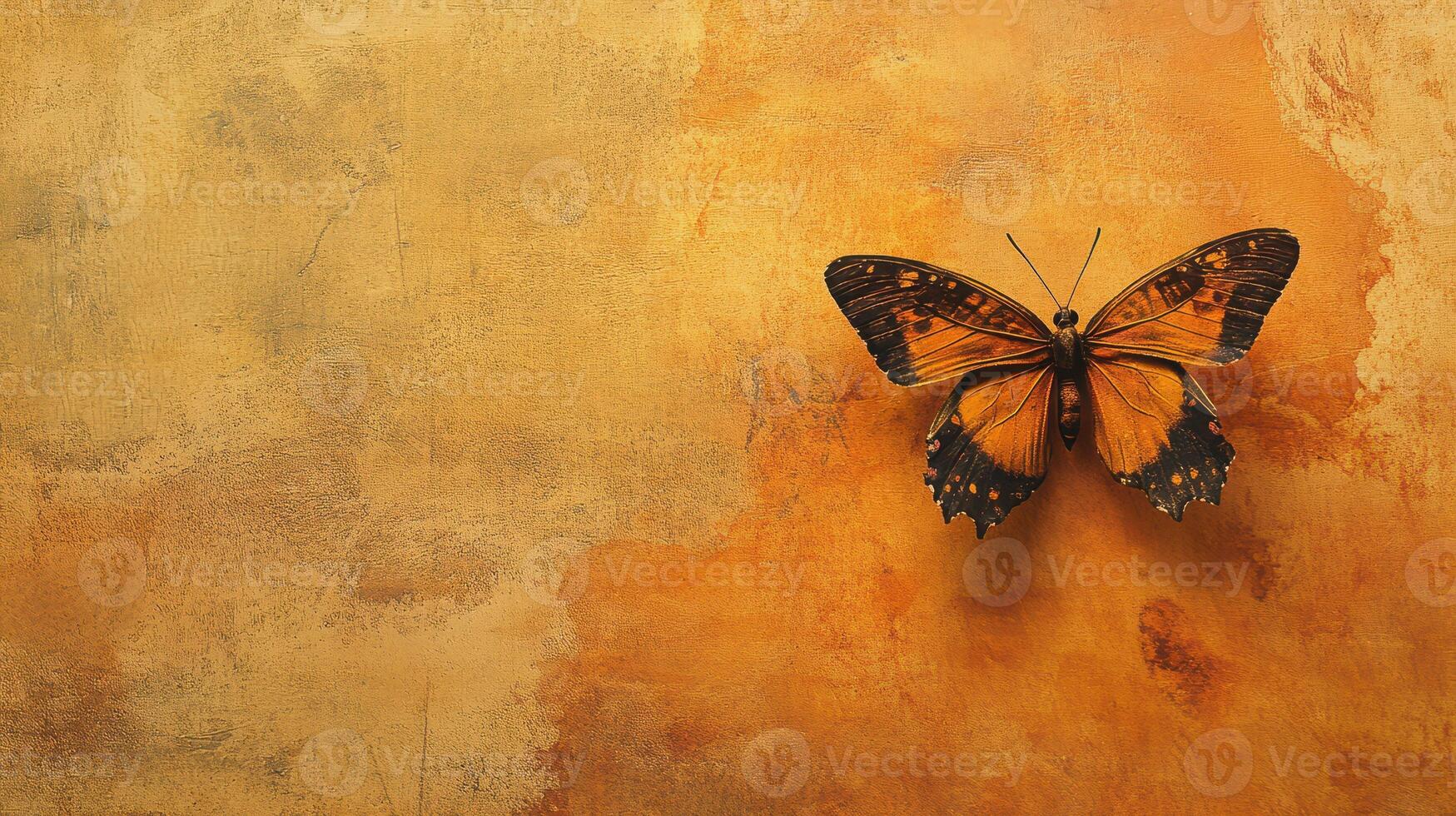 Colorful butterfly resting on textured background photo