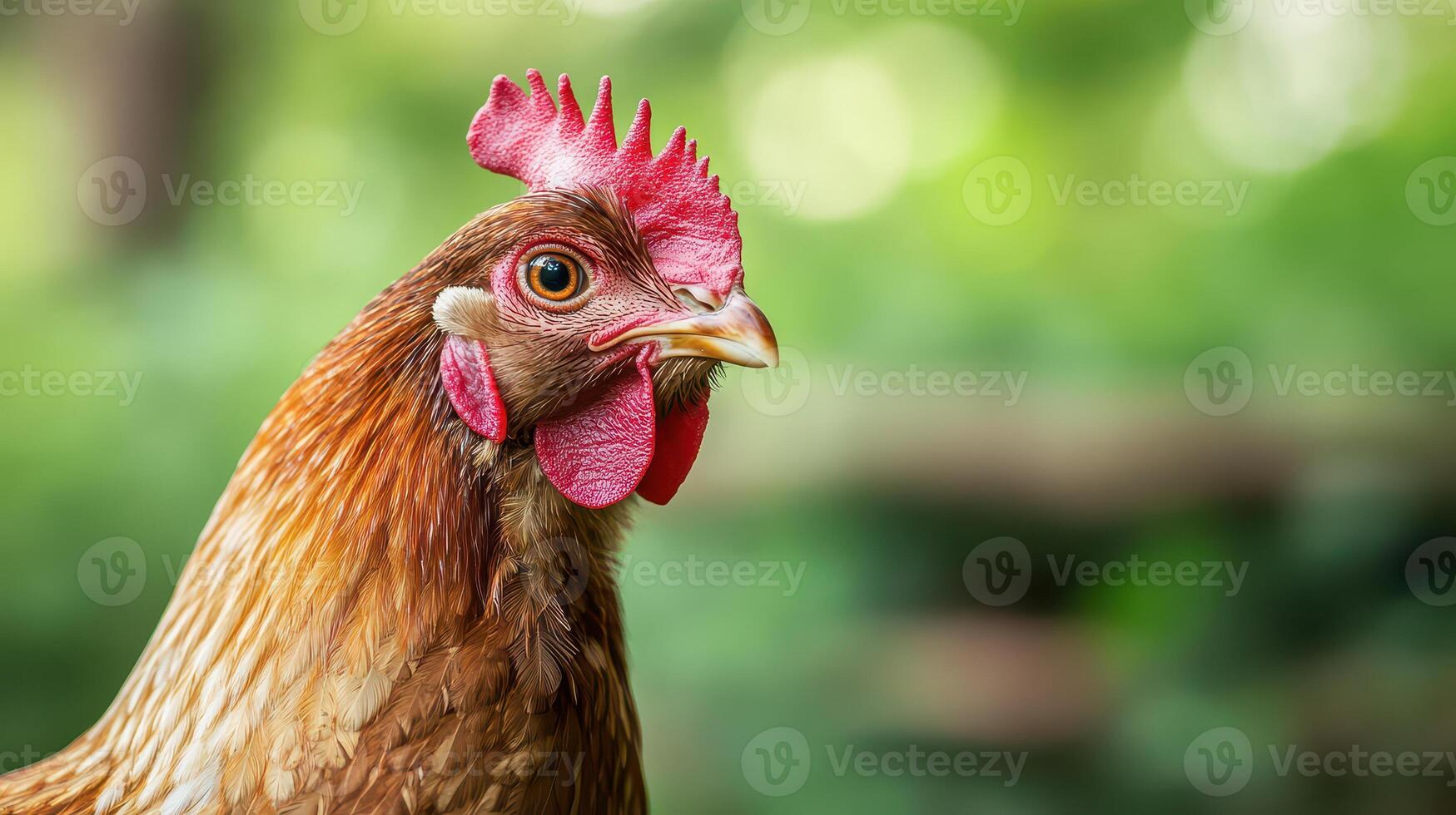 Close up of a chicken in a natural setting photo