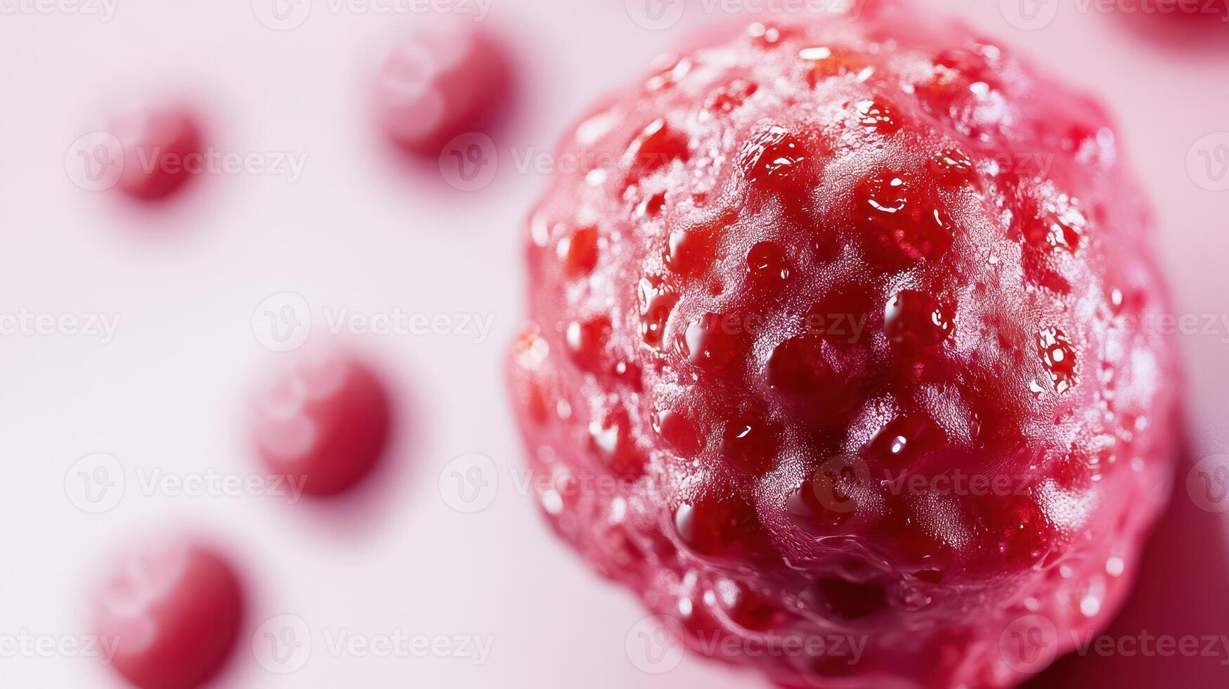 Fresh raspberry close up on a light surface photo