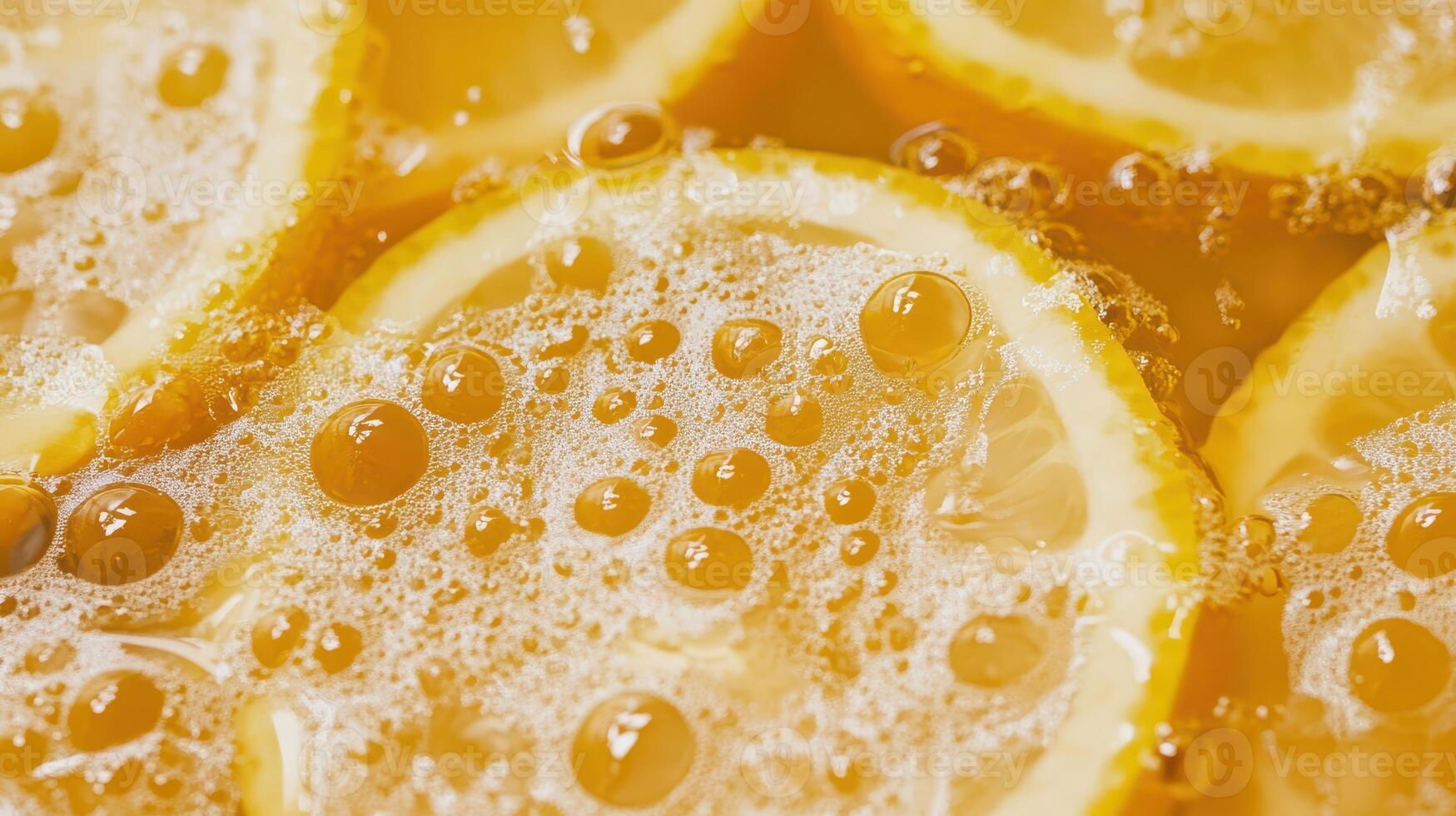 Citrus drink with lemon and bubbles photo