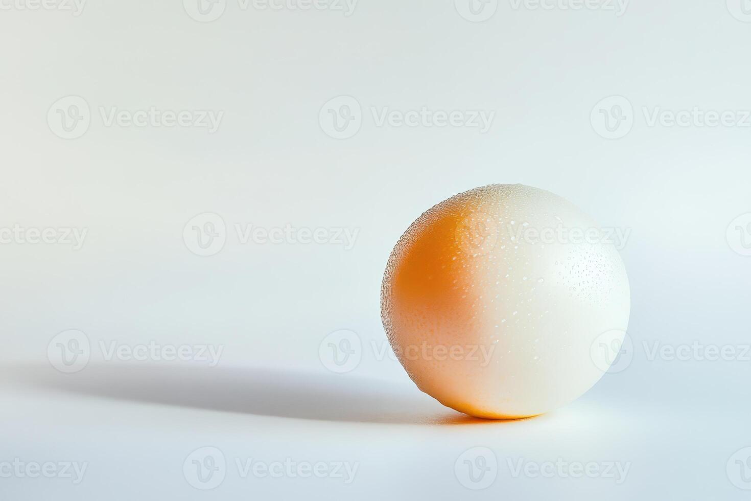 Bright wet egg resting on a smooth surface photo