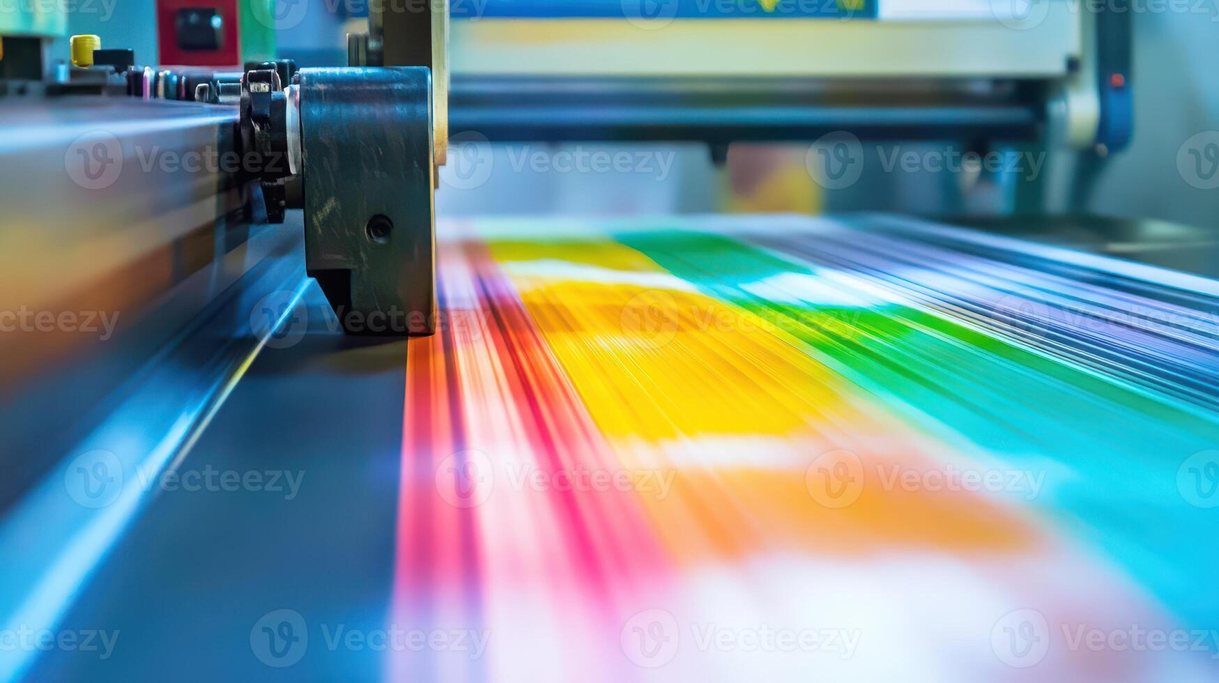 Colorful printing process in a modern workshop photo