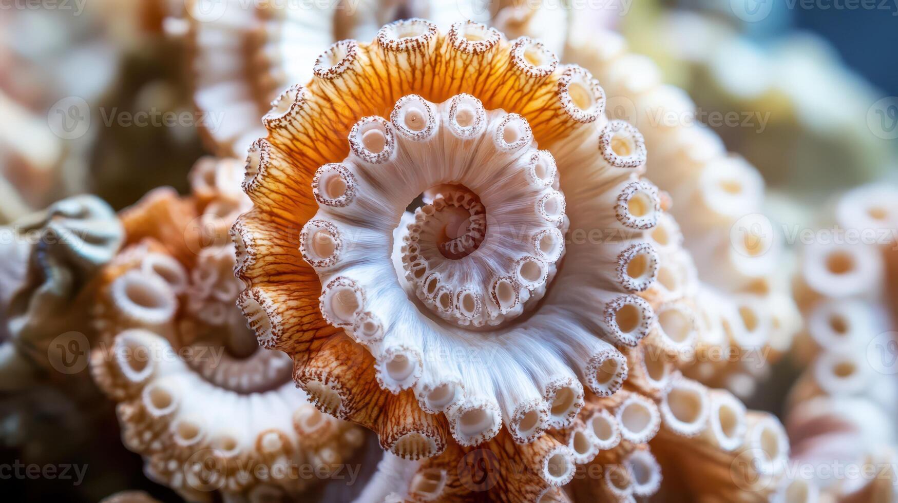 Intricate spiral design of ocean life forms photo