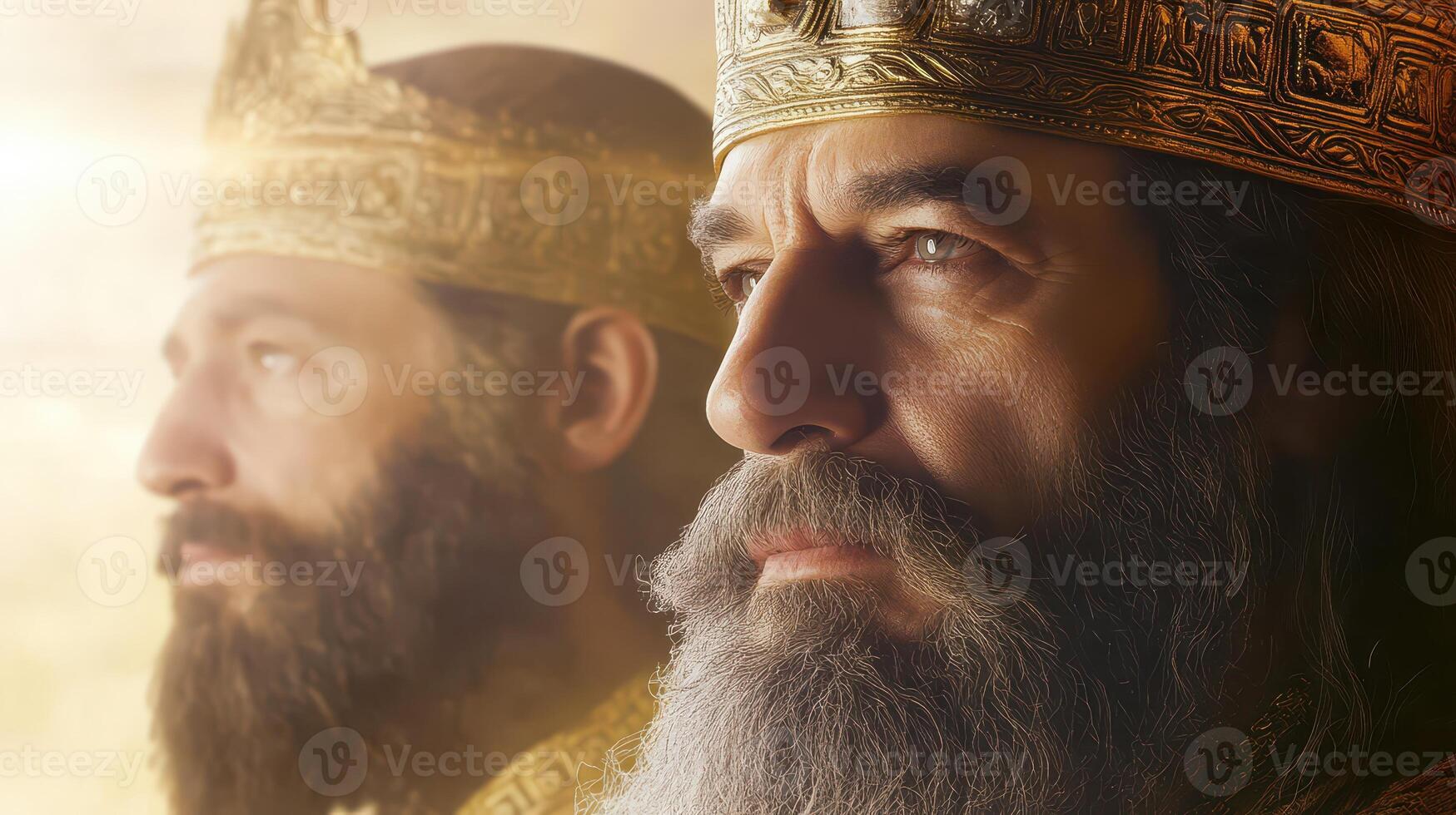 Crowned rulers in sunlight portraits photo