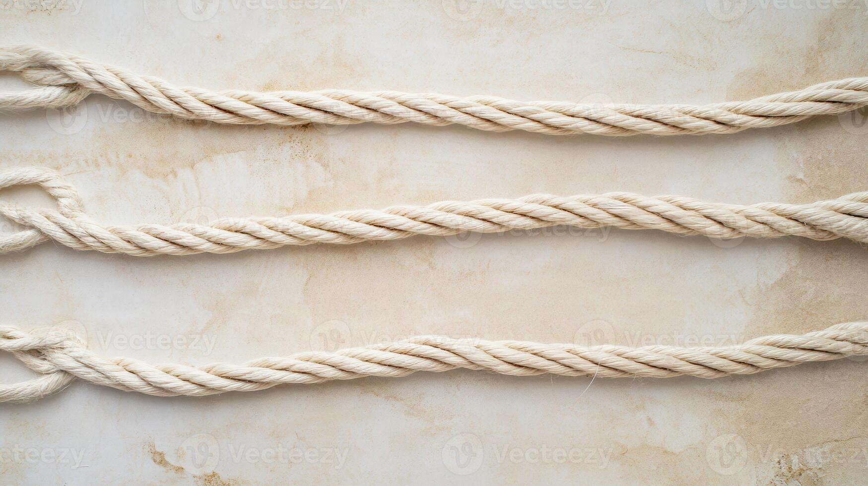 Twisted ropes displayed on light background photo