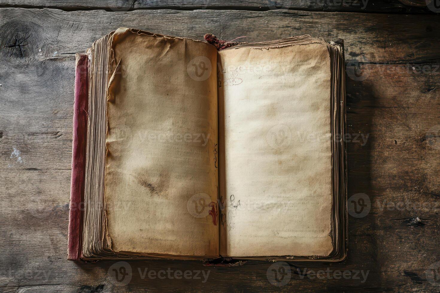 Antique style open book on display photo