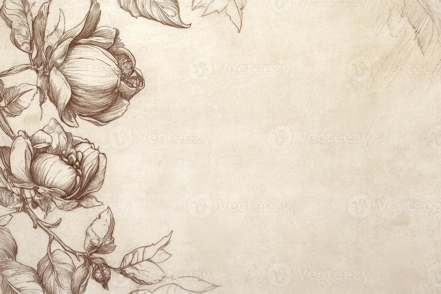 Elegant floral sketch on textured background photo