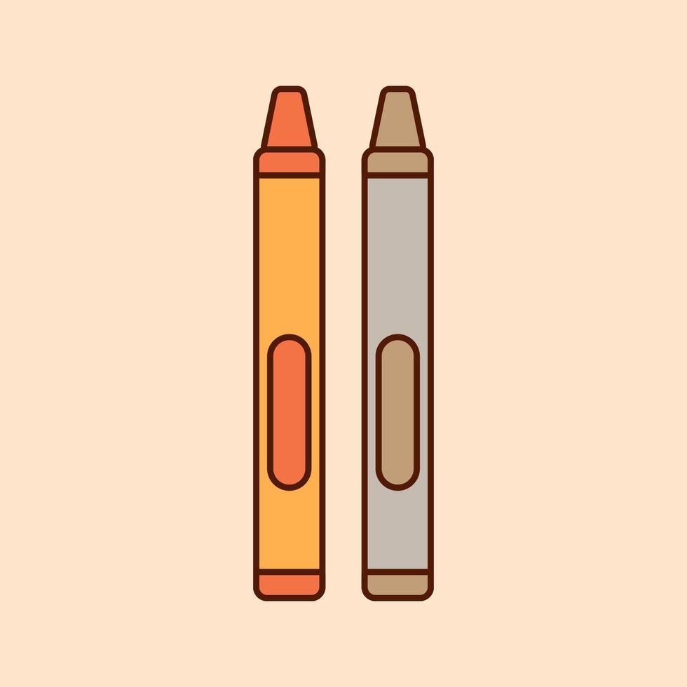 Crayons Icon Illustration. Equipment for art and graphics, creativity and creation, digital creativity. vector