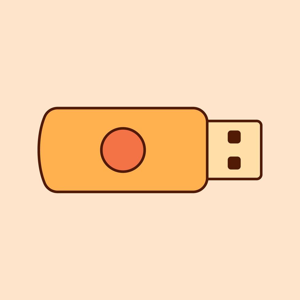 Flash disk Icon Illustration. Equipment for art and graphics, creativity and creation, digital creativity. vector