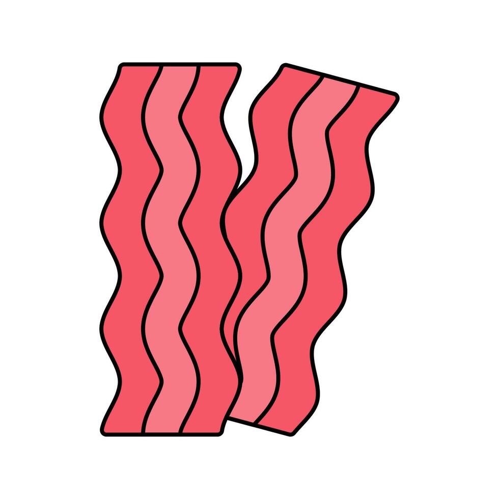Bacon Strips Icon Illustration perfect for designs with a fast food theme. vector