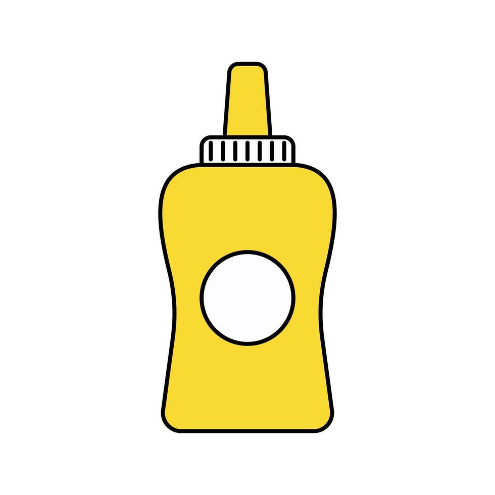 Mustard Bottle Icon Illustration perfect for designs with a fast food theme. vector