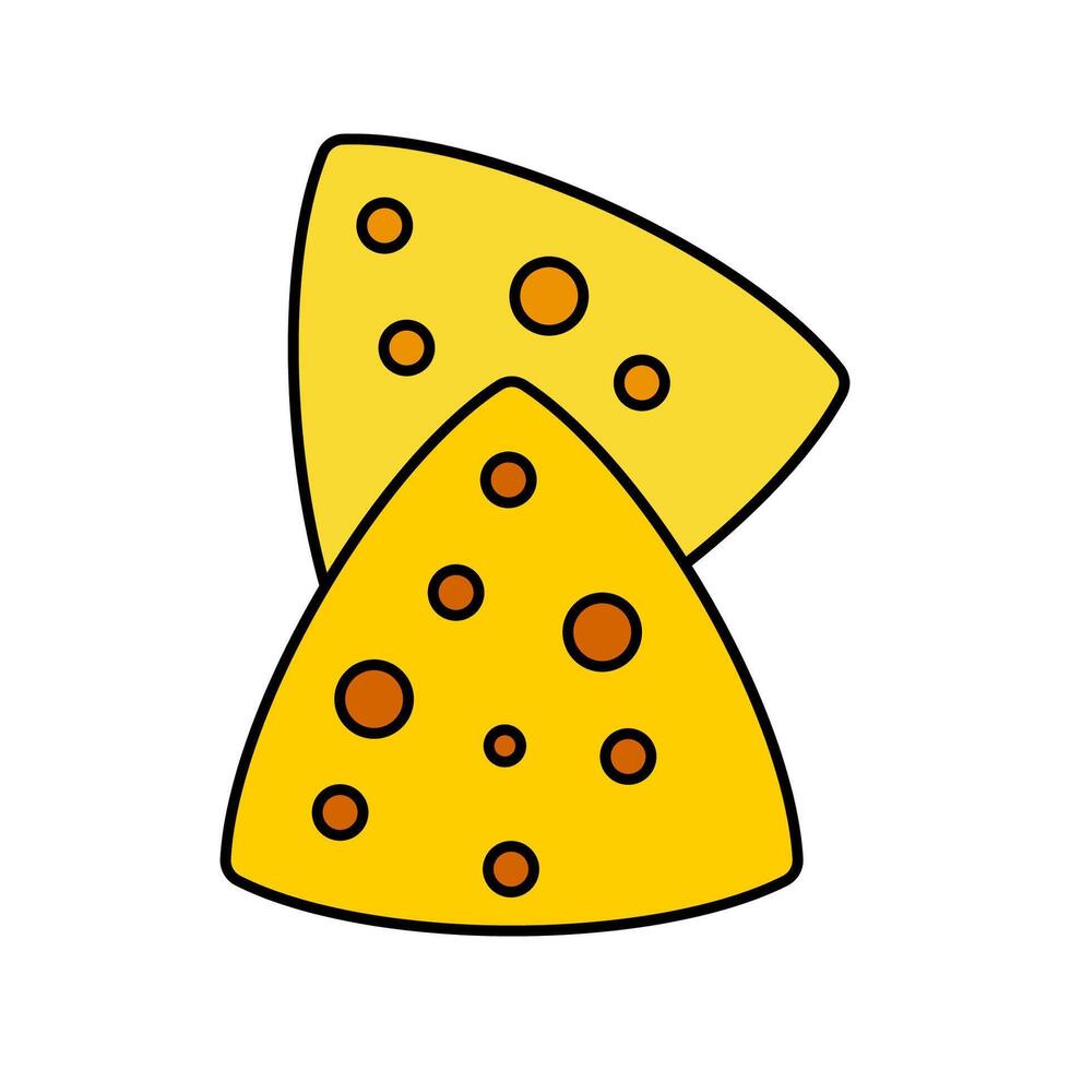 Nachos Chips Icon Illustration perfect for designs with a fast food theme. vector