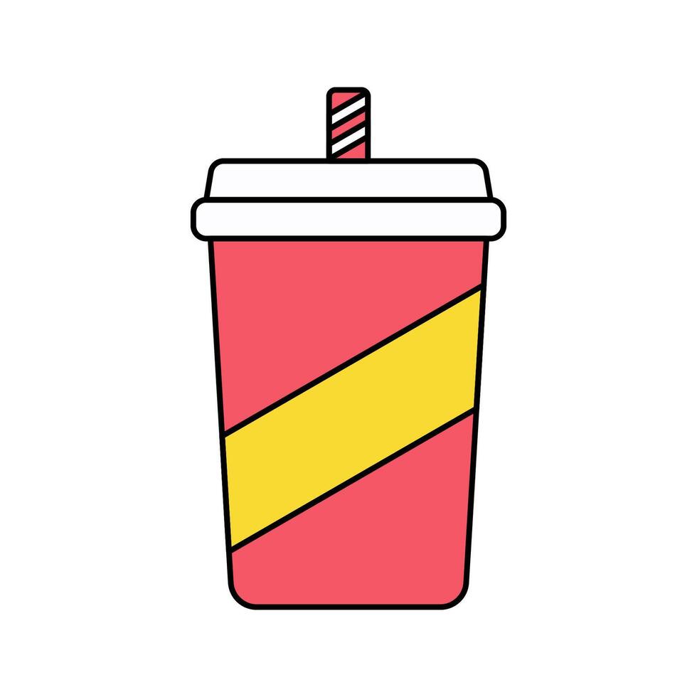 Soda Cup Icon Illustration perfect for designs with a fast food theme. vector