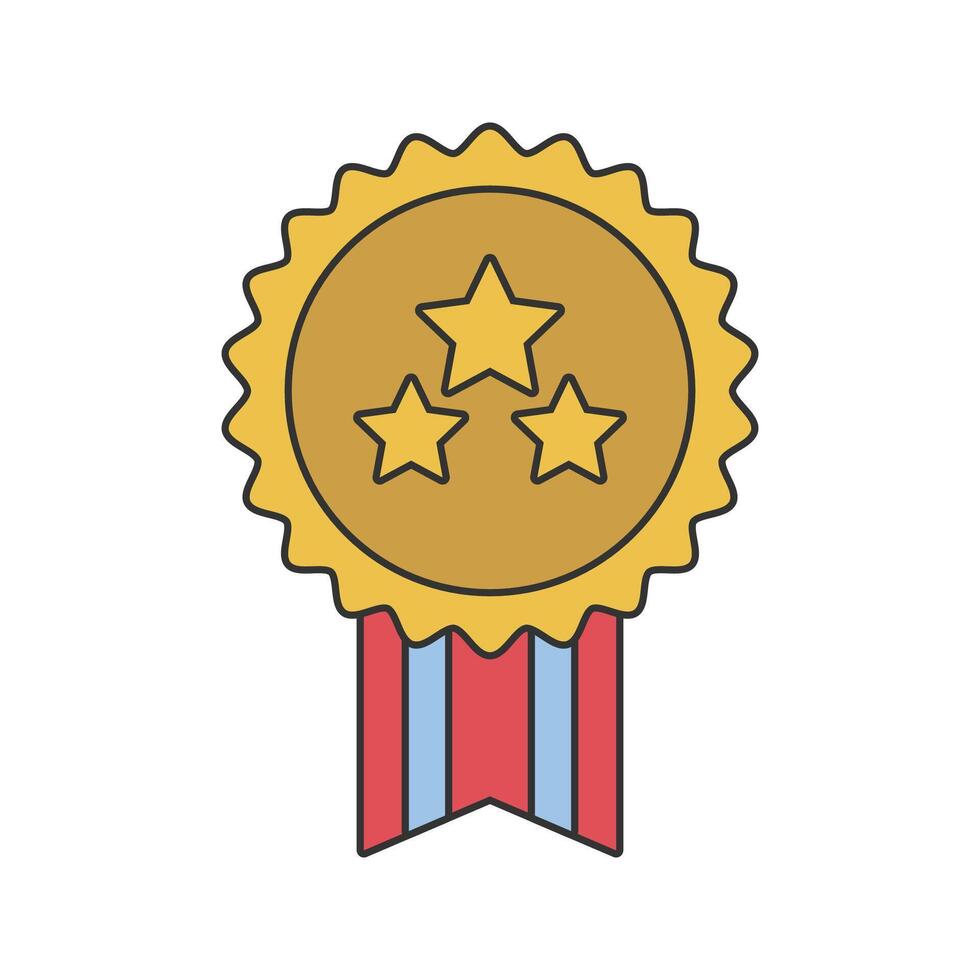 Gold Medal Icon Illustration in flat design style. Perfect for fitness-themed designs or projects vector