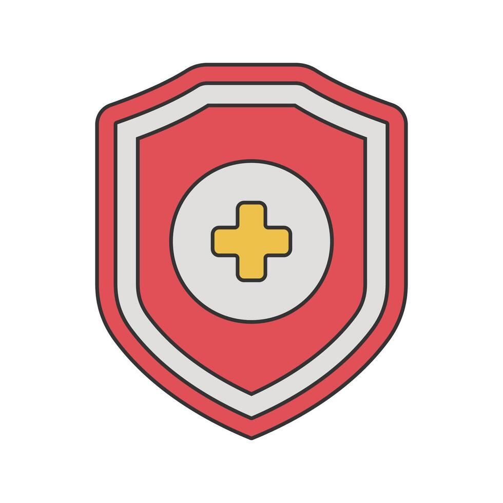 Health Shield Icon Icon Illustration in flat design style. Perfect for fitness-themed designs or projects vector