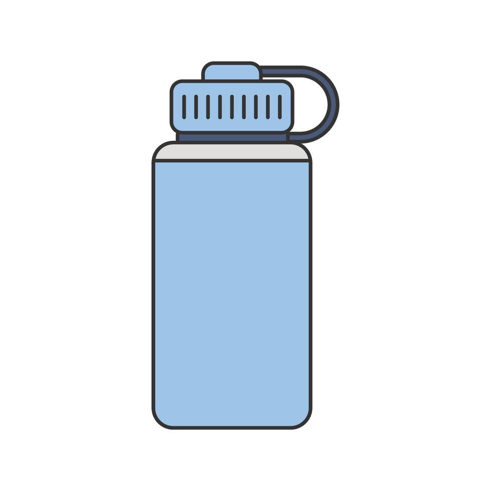Water Bottle Icon Illustration in flat design style. Perfect for fitness-themed designs or projects vector