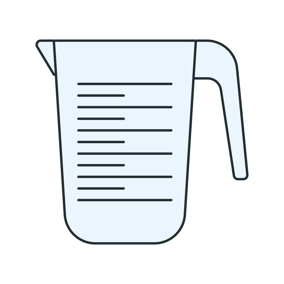 Measuring Cup Icon Illustration in Flat Style. Perfect for engineering, science, or educational design projects vector