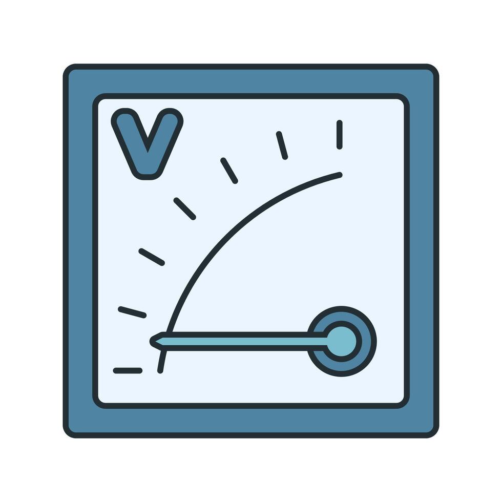 Voltmeter Icon Illustration in Flat Style. Perfect for engineering, science, or educational design projects vector