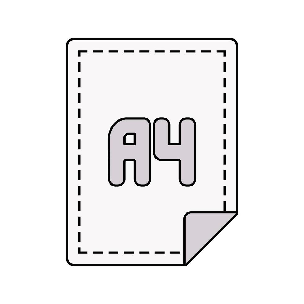A4 Paper Icon Illustration in Flat Style. Perfect for design projects, print shops, or creative materials representation vector