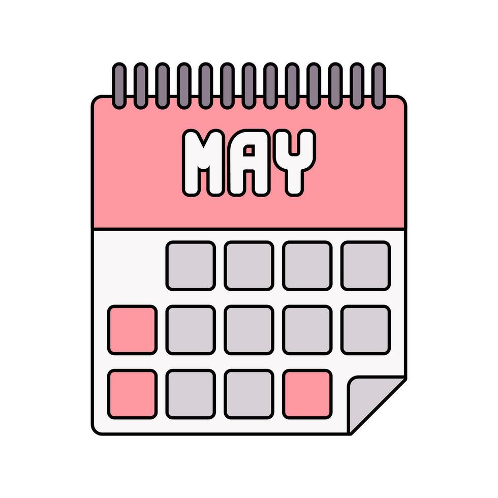 Calendar Icon Illustration in Flat Style. Perfect for design projects, print shops, or creative materials representation vector